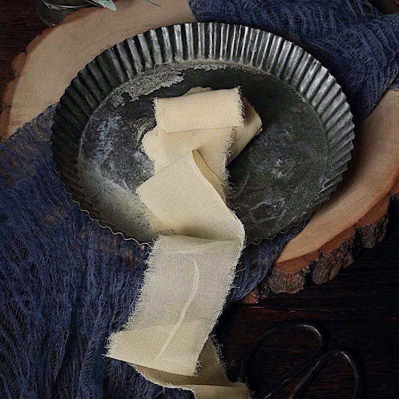 2 Rolls 1.5" x 6 yards Chiffon Ribbons with Frayed Edges
