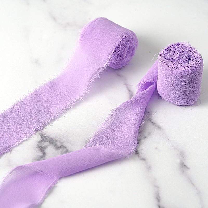 2 Rolls 1.5" x 6 yards Chiffon Ribbons with Frayed Edges