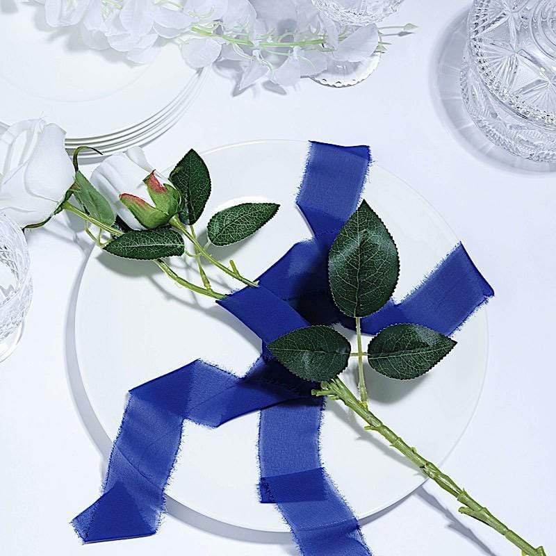 2 Rolls 1.5" x 6 yards Chiffon Ribbons with Frayed Edges