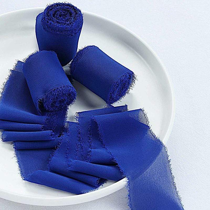 2 Rolls 1.5" x 6 yards Chiffon Ribbons with Frayed Edges