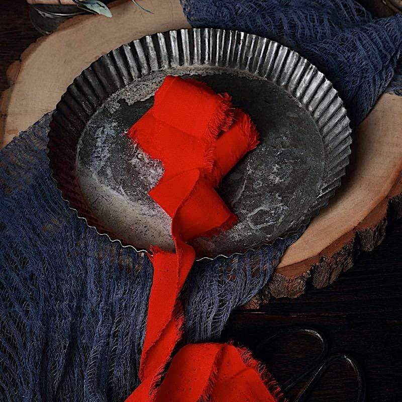 2 Rolls 1.5" x 6 yards Chiffon Ribbons with Frayed Edges