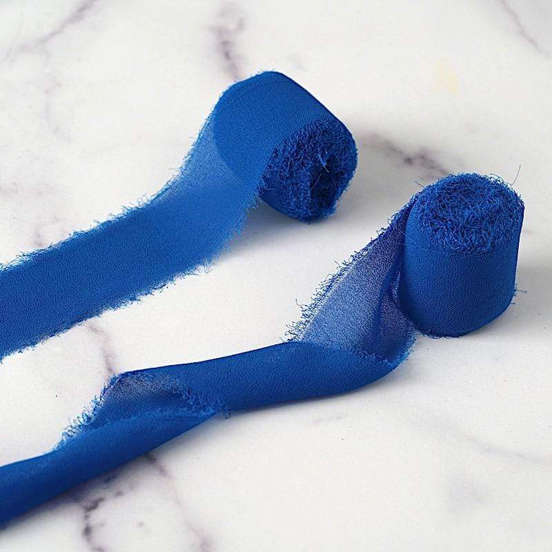 2 Rolls 1.5" x 6 yards Chiffon Ribbons with Frayed Edges