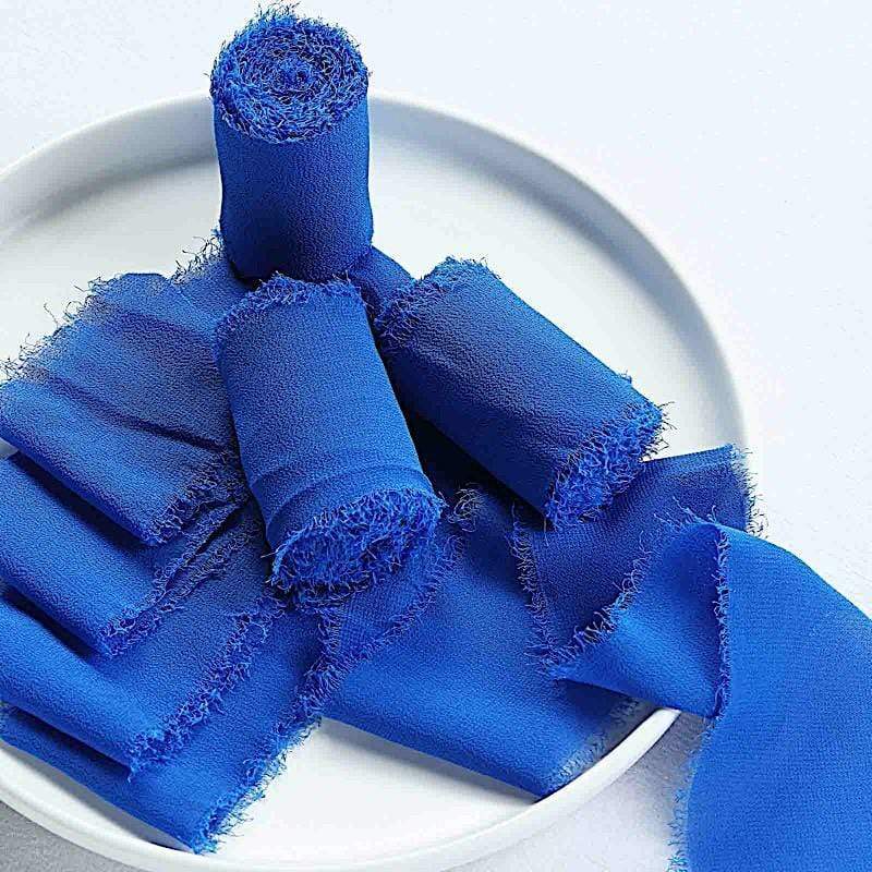 2 Rolls 1.5" x 6 yards Chiffon Ribbons with Frayed Edges