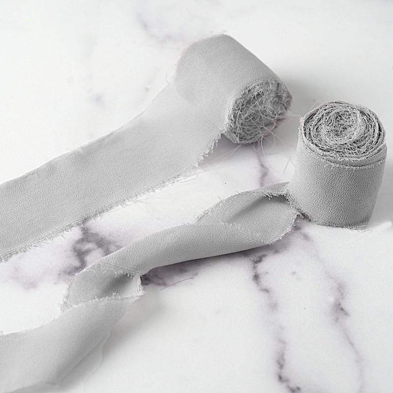 2 Rolls 1.5" x 6 yards Chiffon Ribbons with Frayed Edges