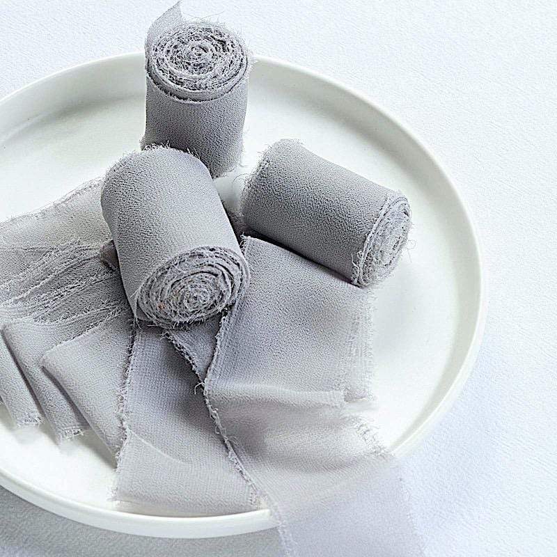 2 Rolls 1.5" x 6 yards Chiffon Ribbons with Frayed Edges