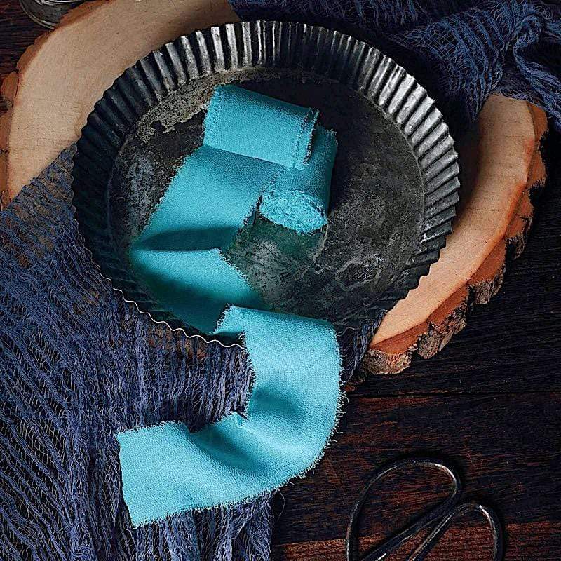 2 Rolls 1.5" x 6 yards Chiffon Ribbons with Frayed Edges