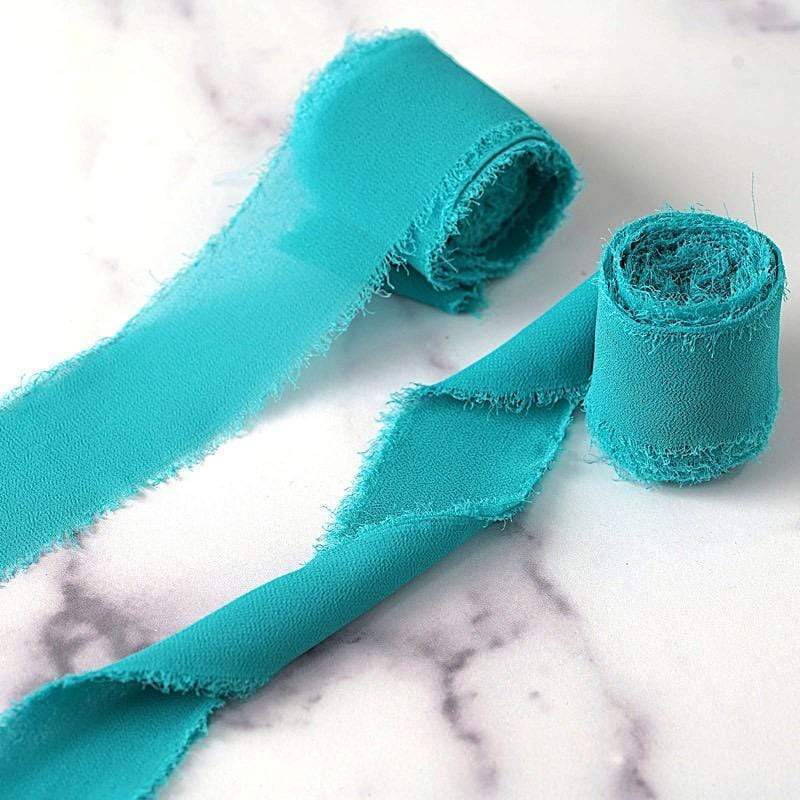 2 Rolls 1.5" x 6 yards Chiffon Ribbons with Frayed Edges