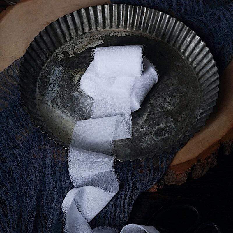 2 Rolls 1.5" x 6 yards Chiffon Ribbons with Frayed Edges