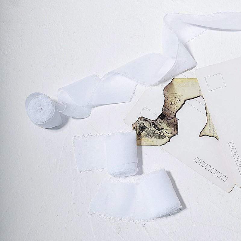 2 Rolls 1.5" x 6 yards Chiffon Ribbons with Frayed Edges