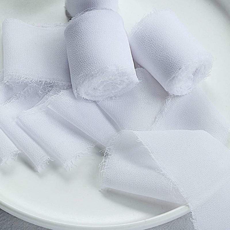 2 Rolls 1.5" x 6 yards Chiffon Ribbons with Frayed Edges