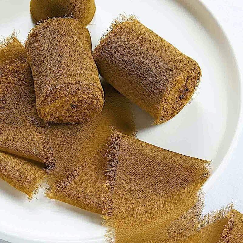 2 Rolls 1.5" x 6 yards Chiffon Ribbons with Frayed Edges