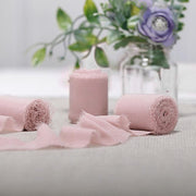 2 Rolls 1.5" x 6 yards Chiffon Ribbons with Frayed Edges