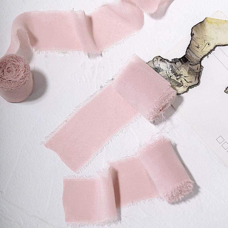 2 Rolls 1.5" x 6 yards Chiffon Ribbons with Frayed Edges