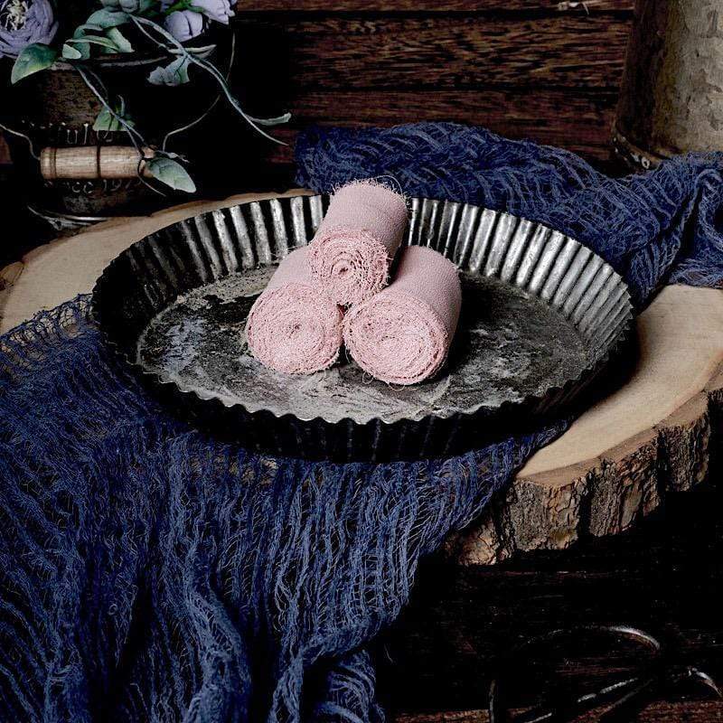 2 Rolls 1.5" x 6 yards Chiffon Ribbons with Frayed Edges