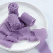 2 Rolls 1.5" x 6 yards Chiffon Ribbons with Frayed Edges