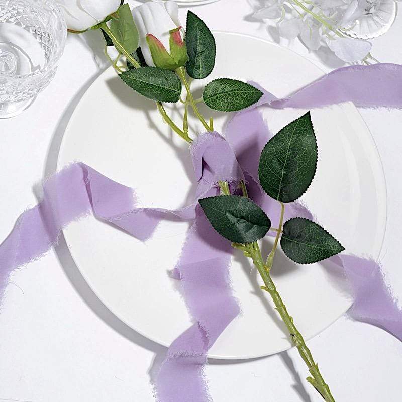 2 Rolls 1.5" x 6 yards Chiffon Ribbons with Frayed Edges