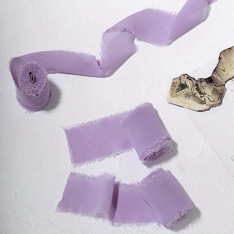 2 Rolls 1.5" x 6 yards Chiffon Ribbons with Frayed Edges