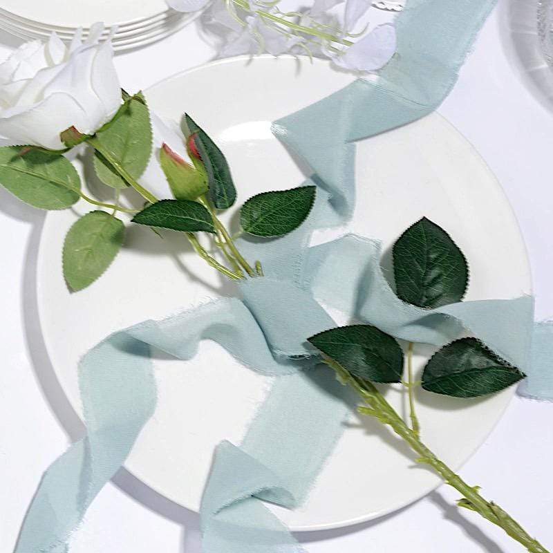 2 Rolls 1.5" x 6 yards Chiffon Ribbons with Frayed Edges