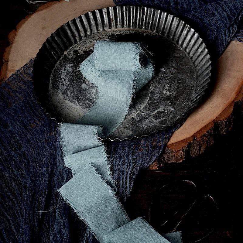 2 Rolls 1.5" x 6 yards Chiffon Ribbons with Frayed Edges