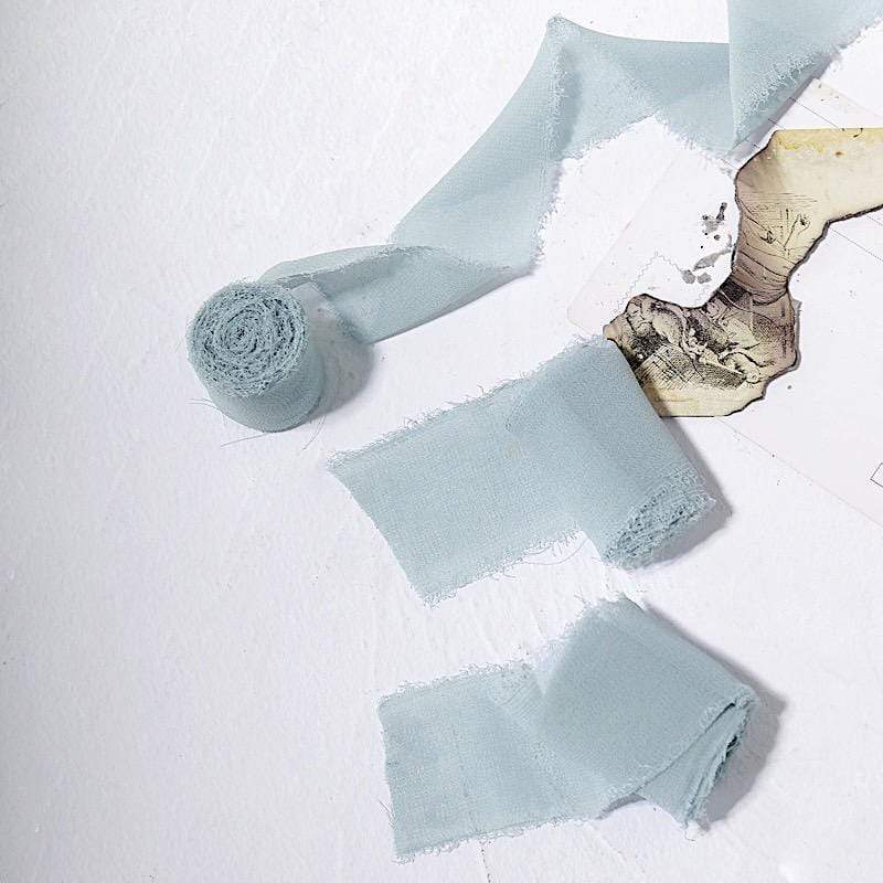 2 Rolls 1.5" x 6 yards Chiffon Ribbons with Frayed Edges