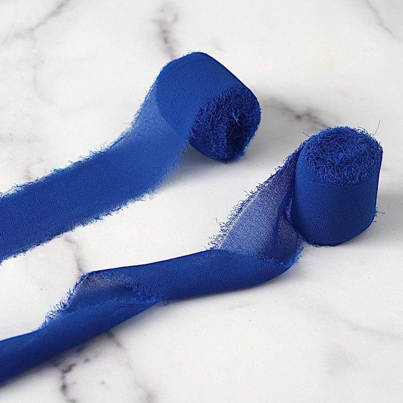 2 Rolls 1.5" x 6 yards Chiffon Ribbons with Frayed Edges