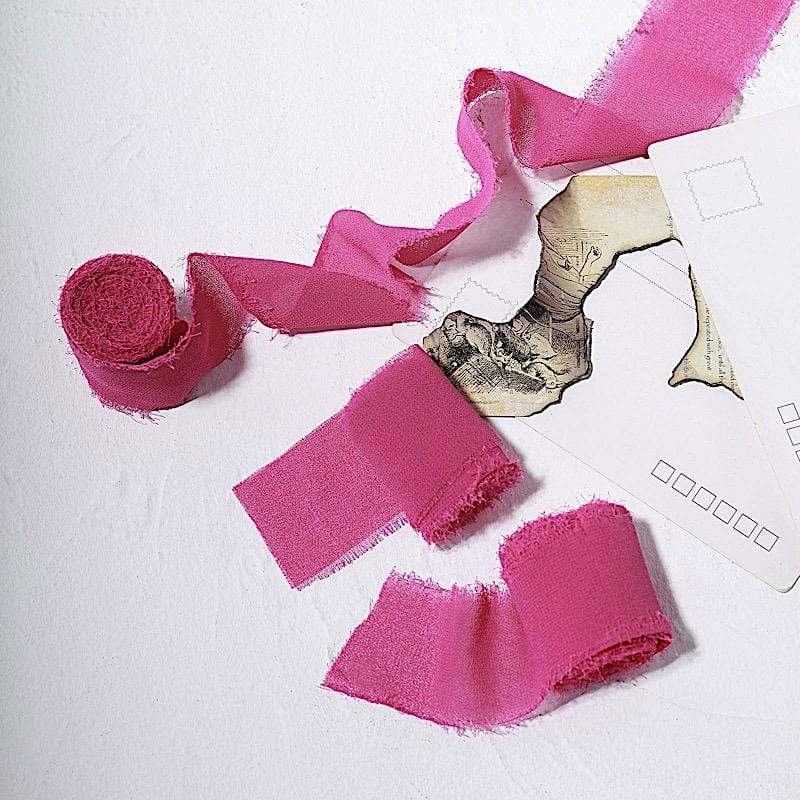 2 Rolls 1.5" x 6 yards Chiffon Ribbons with Frayed Edges