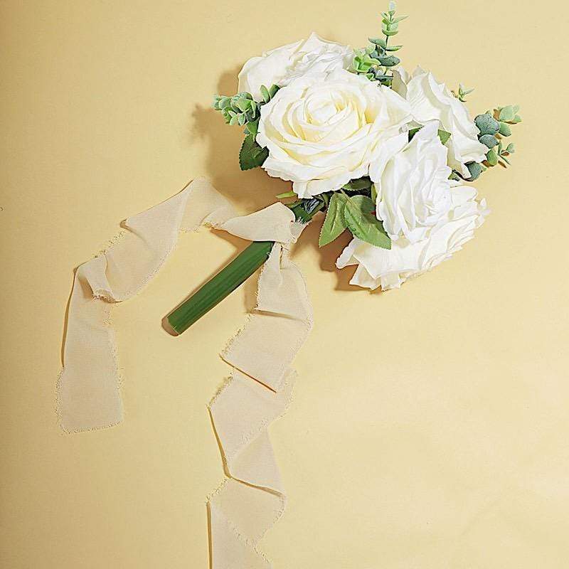 2 Rolls 1.5" x 6 yards Chiffon Ribbons with Frayed Edges