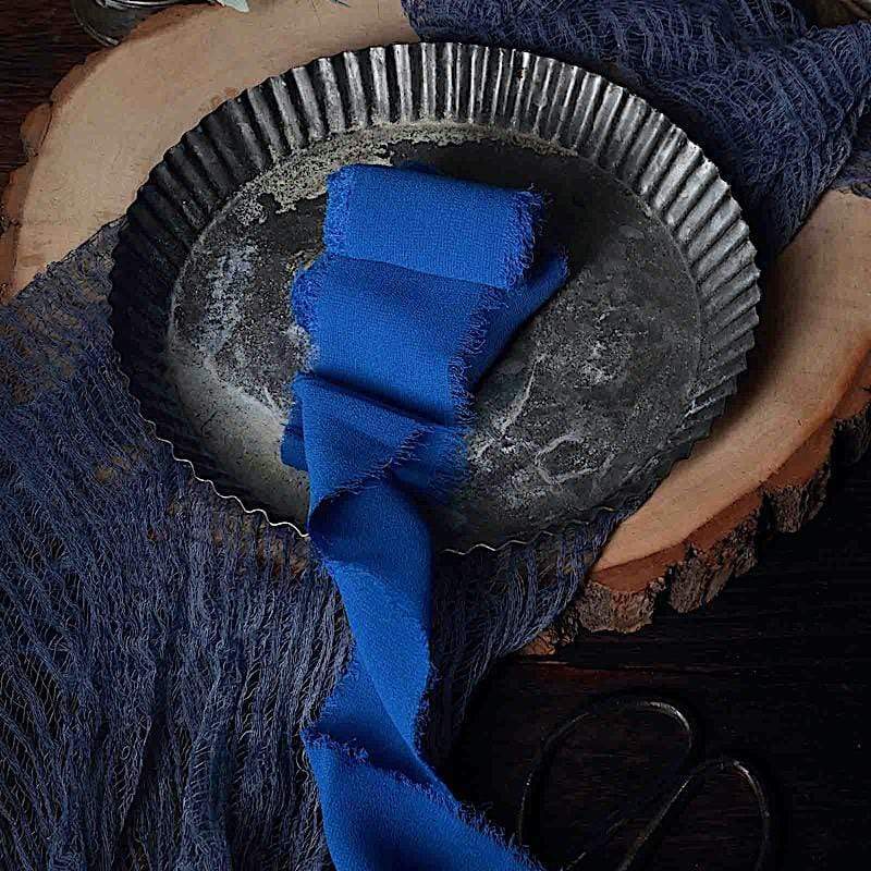 2 Rolls 1.5" x 6 yards Chiffon Ribbons with Frayed Edges