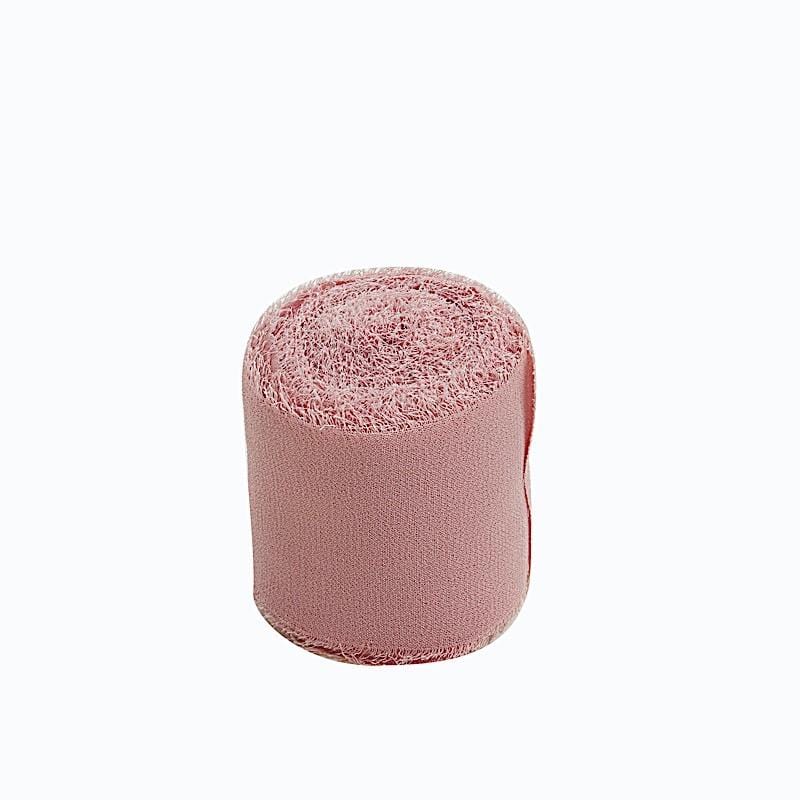 2 Rolls 1.5" x 6 yards Chiffon Ribbons with Frayed Edges CHIF_RIB01_080