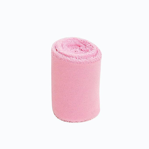 2 Rolls 1.5" x 6 yards Chiffon Ribbons with Frayed Edges CHIF_RIB01_PINK