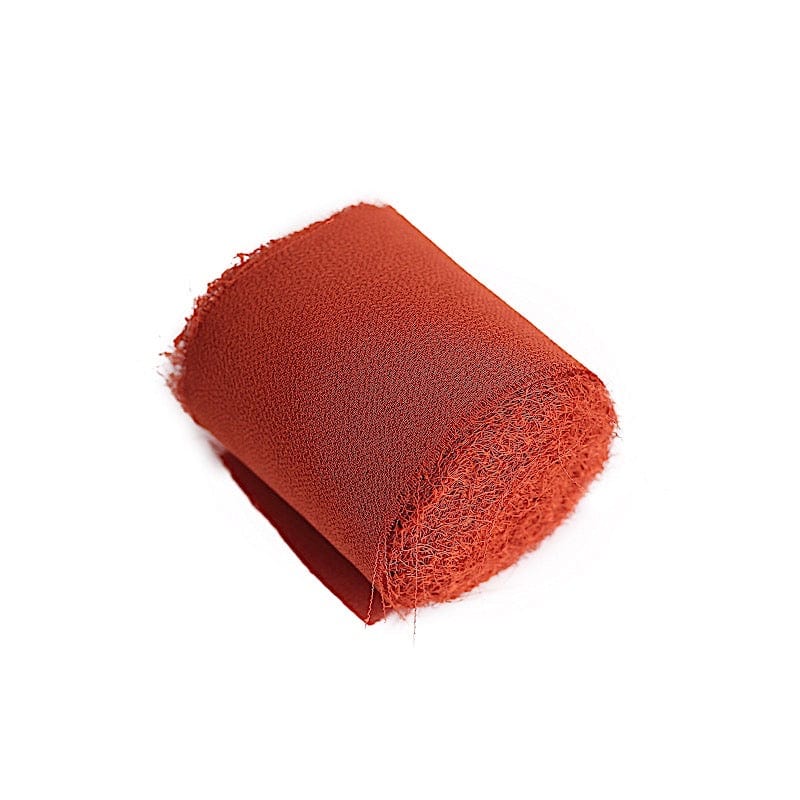 2 Rolls 1.5" x 6 yards Chiffon Ribbons with Frayed Edges CHIF_RIB01_TERC