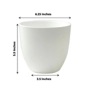 2 Round 5.5" Plastic Indoor Plant Flower Pots Succulent Planters - White PLNT_PLST_006_M_WHT