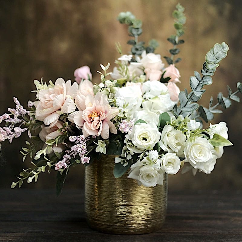 2 Round 5" Metallic Ceramic Flower Plant Pots Succulent Planters - Gold PLNT_CERM_002_M_GOLD