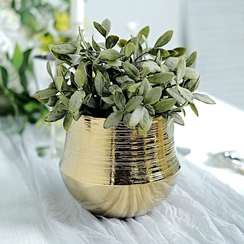 artificial plants in gold pot 2 Gold 6 in Round Textured Ceramic Succulent Planters Flower Pots