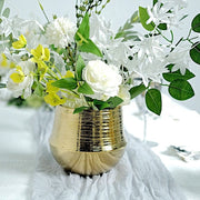 2 Round 6" Textured Ceramic Flower Plant Pots Succulent Planters - Gold PLNT_CERM_003_M_GOLD