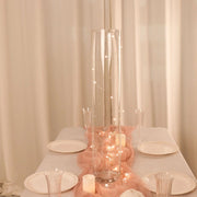 2 Round Tall Cylinder Glass Flower Vases Centerpieces - Clear