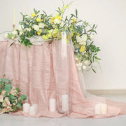 2 Round Tall Cylinder Glass Flower Vases Centerpieces - Clear