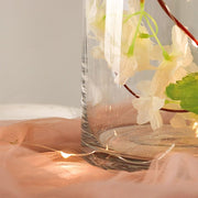 2 Round Tall Cylinder Glass Flower Vases Centerpieces - Clear