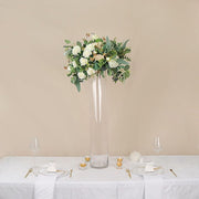 2 Round Tall Cylinder Glass Flower Vases Centerpieces - Clear