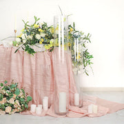 2 Round Tall Cylinder Glass Flower Vases Centerpieces - Clear