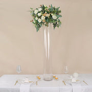 2 Round Tall Cylinder Glass Flower Vases Centerpieces - Clear