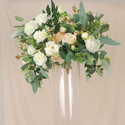 2 Round Tall Cylinder Glass Flower Vases Centerpieces - Clear