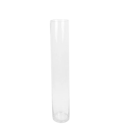 2 Round Tall Cylinder Glass Flower Vases Centerpieces - Clear VASE_A3_28