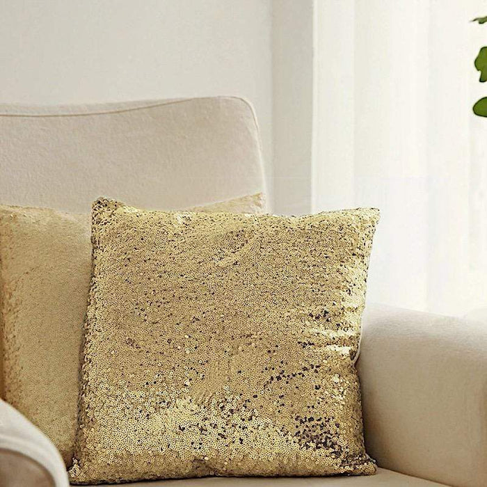 2 Sequin 18" x 18" Throw Pillow Covers Decorative Square Cushion Cases