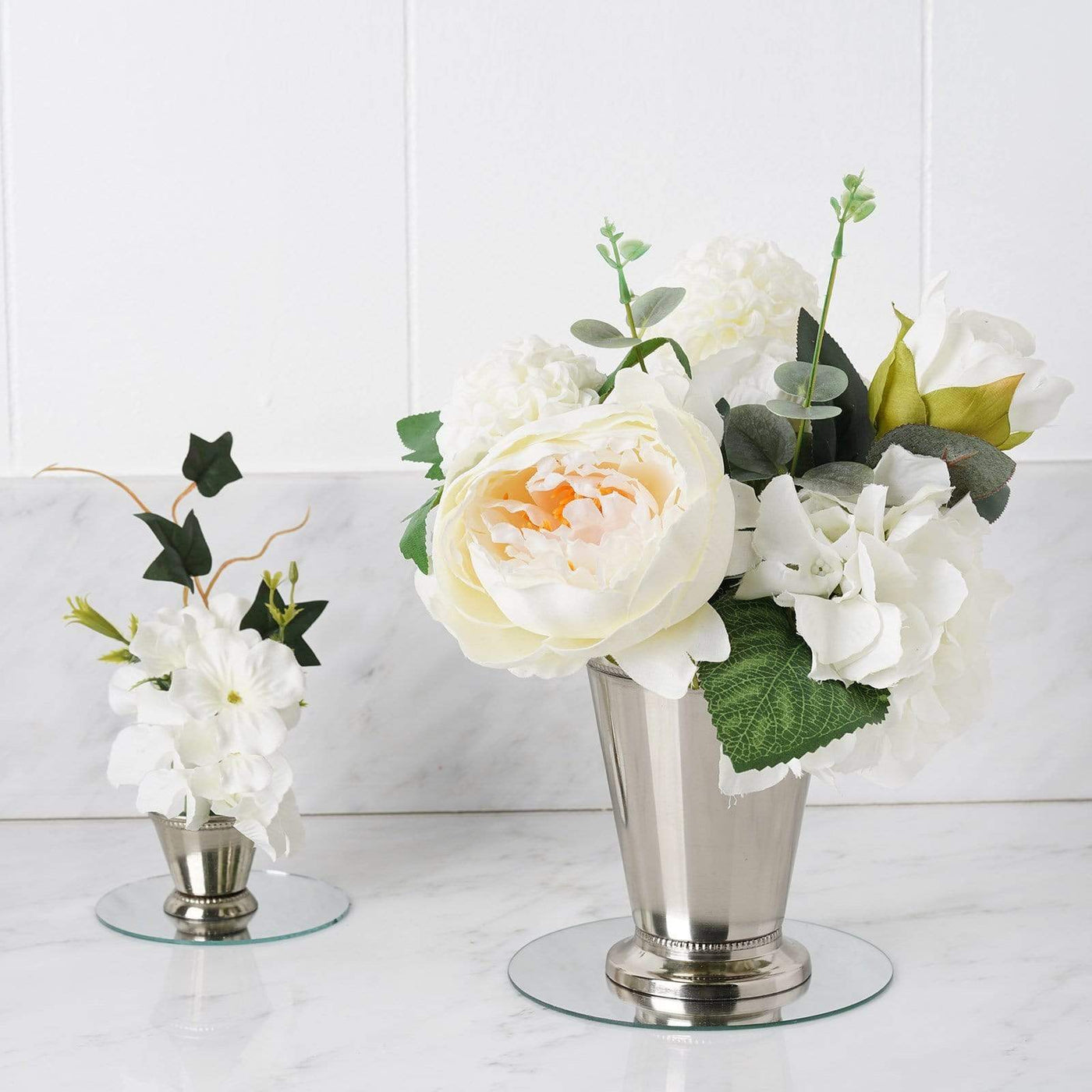 2" tall Small Mint Julep Cup Vase Silver Light Gray — LeilaniWholesale