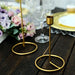 2 Taper Candle Holders Candleholder with Ring Base - Gold IRON_CAND_TP003_SET_GOLD
