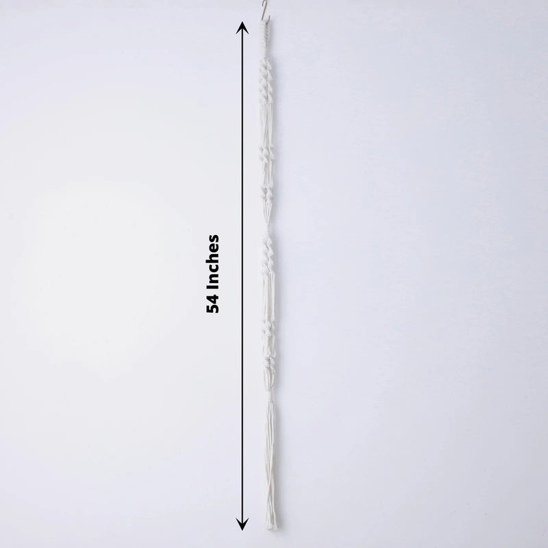 2 Tier Cotton Rope Macrame Indoor Pot Holder Planter Hanger - Ivory PLNT_HANG_COT_002_WHT