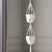 2 Tier Cotton Rope Macrame Indoor Pot Holder Planter Hanger - Ivory PLNT_HANG_COT_002_WHT