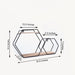 2 Tier Hexagon Metal with Wood Geometric Floating Shelf - Black and Natural WOD_HOPSHLF_HEX1_BLK