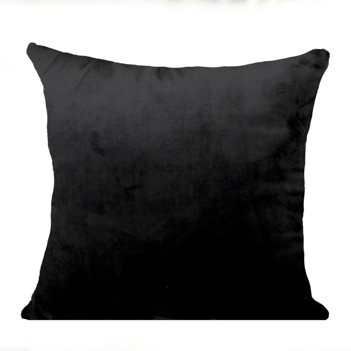 2 Velvet 18" x 18" Throw Pillow Covers Decorative Square Cushion Cases FURN_PLW_VEL01_18_BLK